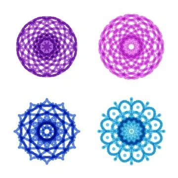 Ornament round set with mandala Stock Illustration