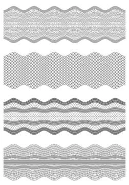 Ornament. A set of guilloche elements. Stock Illustration