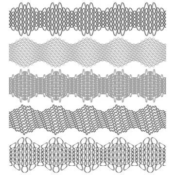 Ornament. A set of guilloche elements. Stock Illustration