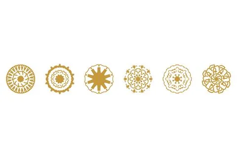 Ornament shape icon set. Decorative abstract design Stock Illustration