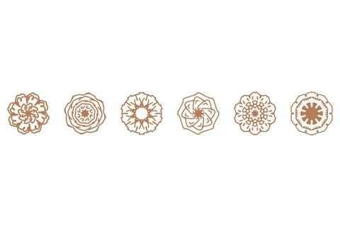 Ornament shape icon set. Decorative abstract design Stock Illustration