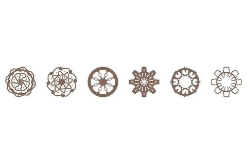 Ornament shape icon set. Decorative abstract design Stock Illustration
