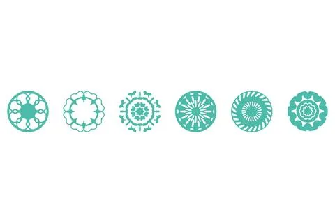 Ornament shape icon set. Decorative abstract design Stock Illustration
