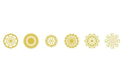 Ornament shape icon set. Decorative abstract design Stock Illustration