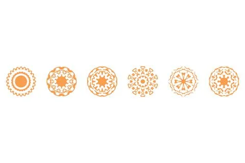 Ornament shape icon set. Decorative abstract design Stock Illustration