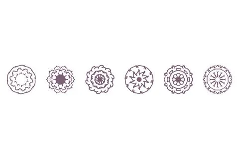 Ornament shape icon set. Decorative abstract design Stock Illustration