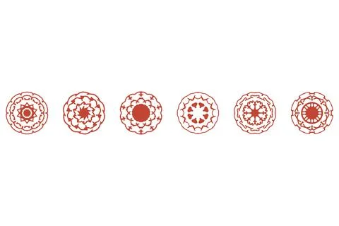 Ornament shape icon set. Decorative abstract design Stock Illustration