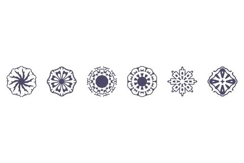 Ornament shape icon set. Decorative abstract design Stock Illustration
