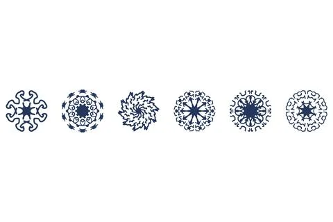 Ornament shape icon set. Decorative abstract design Stock Illustration