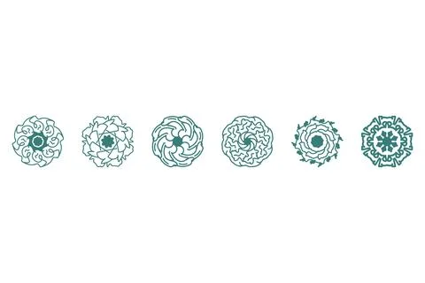 Ornament shape icon set. Decorative abstract design Stock Illustration