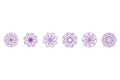 Ornament shape icon set. Decorative abstract design Stock Illustration