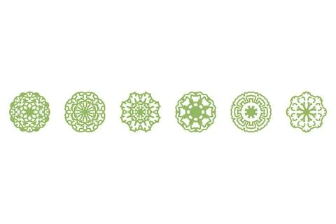 Ornament shape icon set. Decorative abstract design Stock Illustration