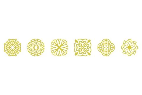 Ornament shape icon set. Decorative abstract design Stock Illustration