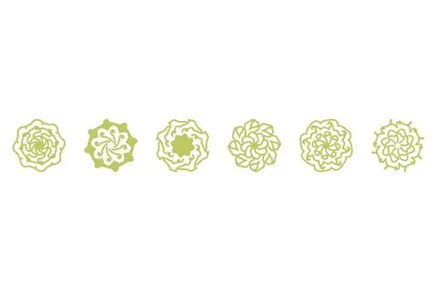 Ornament shape icon set. Decorative abstract design Stock Illustration