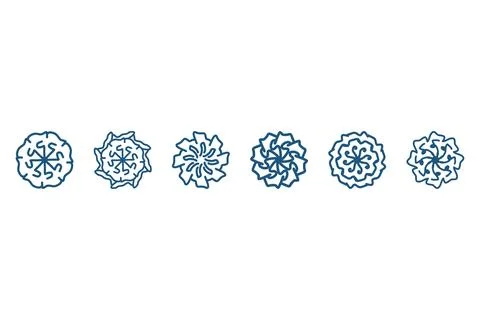 Ornament shape icon set. Decorative abstract design Stock Illustration