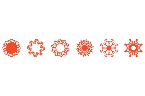 Ornament shape icon set. Decorative abstract design Stock Illustration