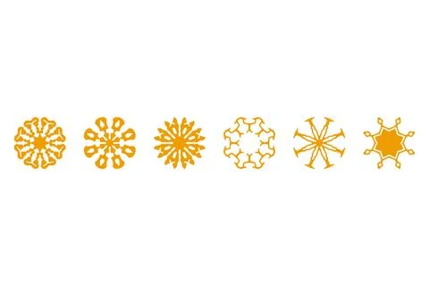 Ornament shape icon set. Decorative abstract design Stock Illustration