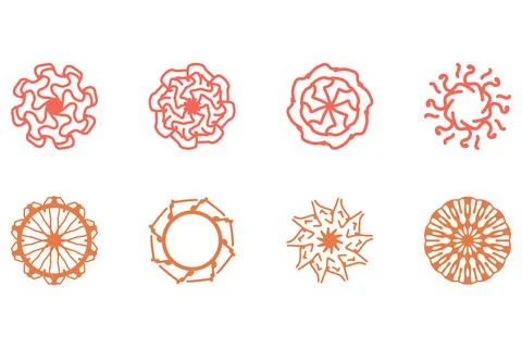 Ornament shape icon set. Decorative abstract design Stock Illustration
