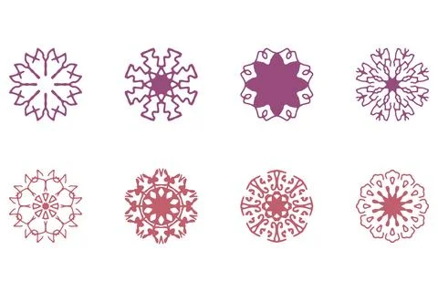 Ornament shape icon set. Decorative abstract design Stock Illustration