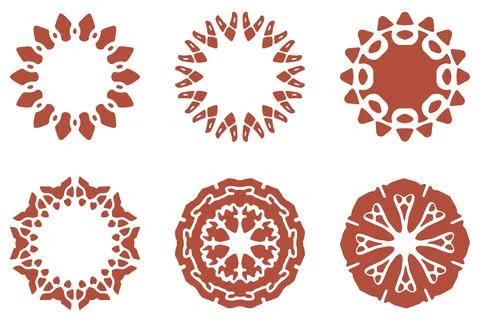 Ornament shape icon set. Decorative abstract design Stock Illustration