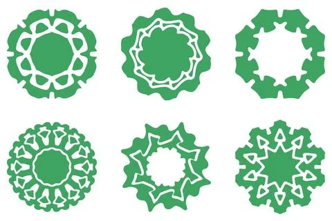 Ornament shape icon set. Decorative abstract design Stock Illustration