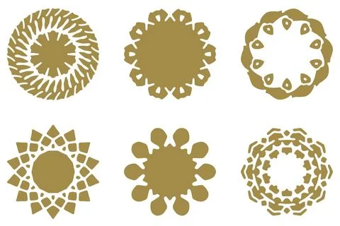 Ornament shape icon set. Decorative abstract design Stock Illustration