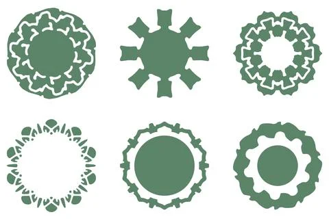 Ornament shape icon set. Decorative abstract design Stock Illustration