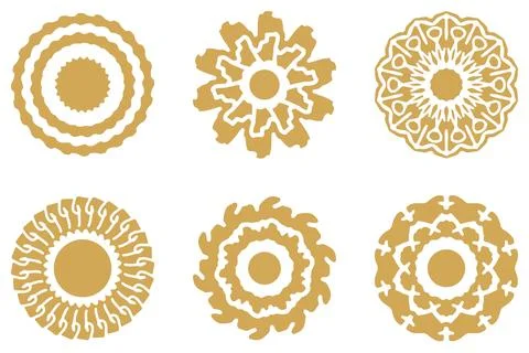 Ornament shape icon set. Decorative abstract design Stock Illustration