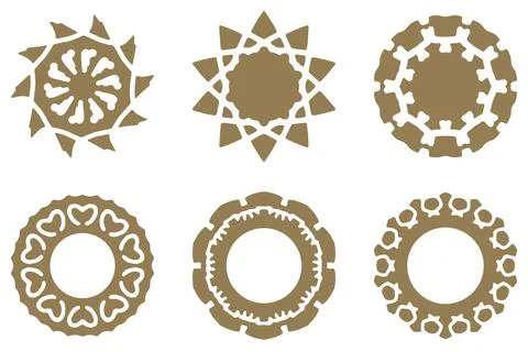 Ornament shape icon set. Decorative abstract design Stock Illustration