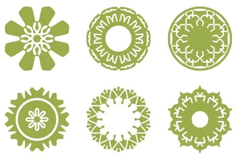 Ornament shape icon set. Decorative abstract design Stock Illustration
