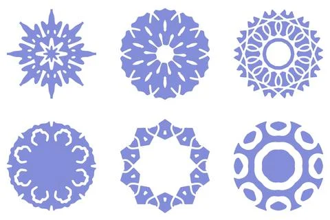 Ornament shape icon set. Decorative abstract design Stock Illustration