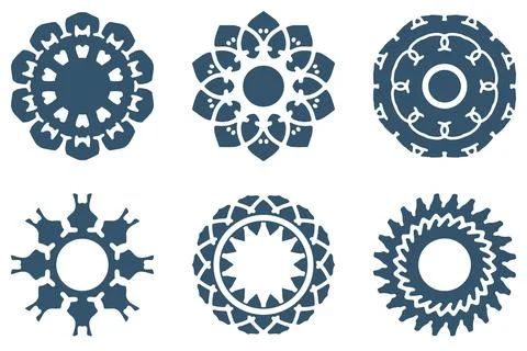 Ornament shape icon set. Decorative abstract design Stock Illustration