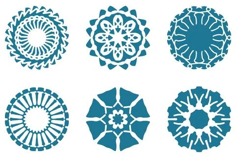 Ornament shape icon set. Decorative abstract design Stock Illustration