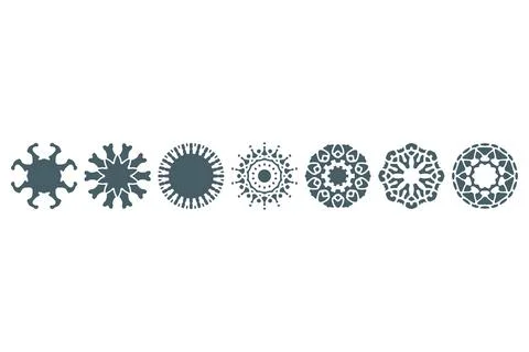 Ornament shape icon set. Decorative abstract design Stock Illustration