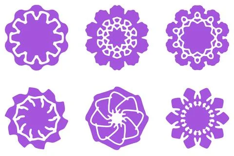 Ornament shape icon set. Decorative abstract design Stock Illustration