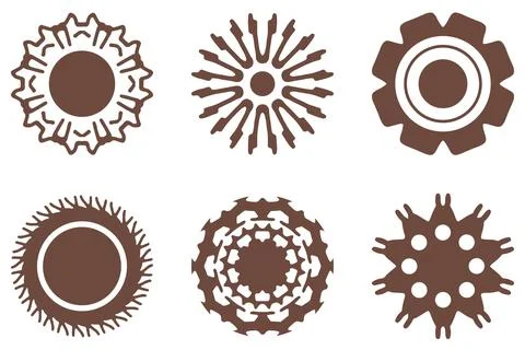 Ornament shape icon set. Decorative abstract design Stock Illustration