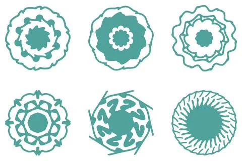 Ornament shape icon set. Decorative abstract design Stock Illustration