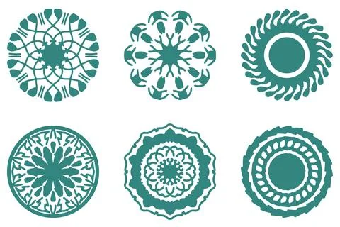 Ornament shape icon set. Decorative abstract design Stock Illustration