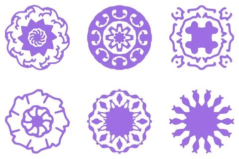 Ornament shape icon set. Decorative abstract design Stock Illustration