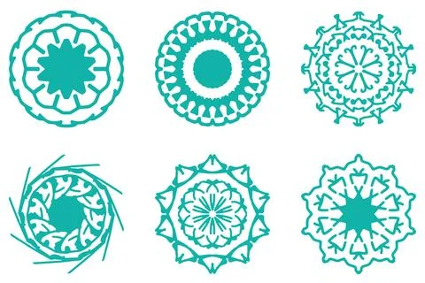 Ornament shape icon set. Decorative abstract design Stock Illustration