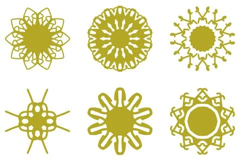 Ornament shape icon set. Decorative abstract design Stock Illustration