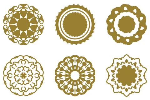 Ornament shape icon set. Decorative abstract design Stock Illustration