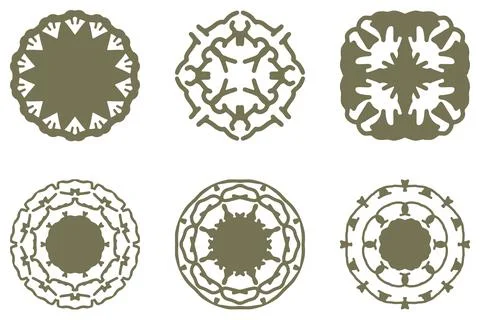 Ornament shape icon set. Decorative abstract design Stock Illustration