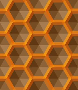 Ornament with small yellow hexagons, hexagonal grid, lattice, repeat tiles 스톡 일러스트