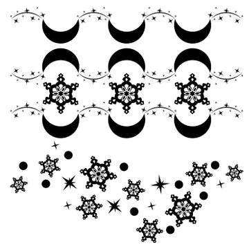 Ornament with Snowflakes Stock Illustration