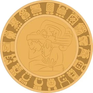 Ornament in the style of the ancient Maya Stock Illustration