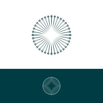 Ornament sunburst vector logo abstract style template background Stock Illustration
