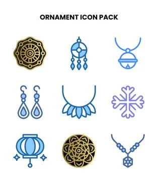 Ornament Two Colour Bundle Icons Pack Illustrazione stock