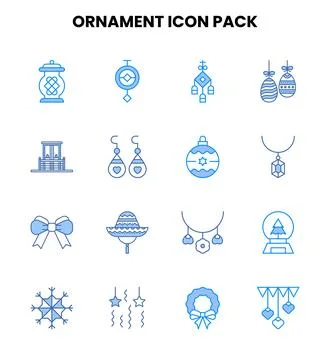Ornament Two Colour Bundle Icons Pack Illustrazione stock