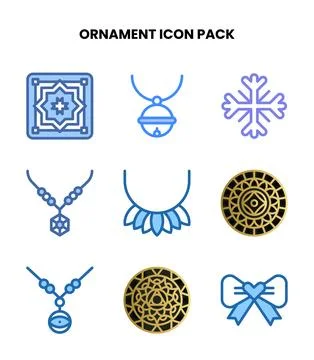 Ornament Two Colour Graphics Icons Pack Stock Illustration